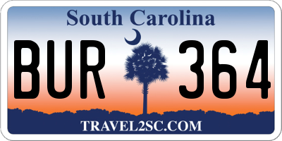 SC license plate BUR364