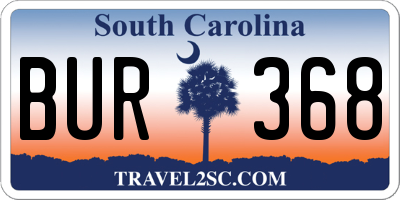 SC license plate BUR368