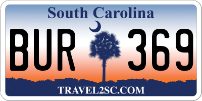 SC license plate BUR369