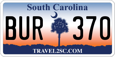 SC license plate BUR370