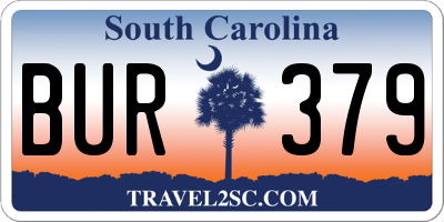 SC license plate BUR379
