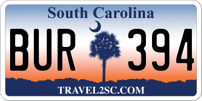 SC license plate BUR394