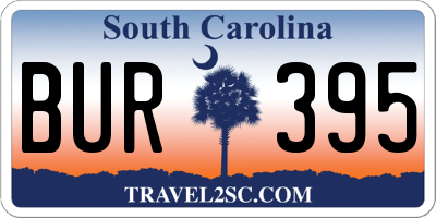 SC license plate BUR395