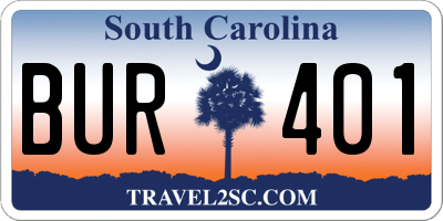 SC license plate BUR401