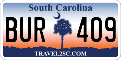 SC license plate BUR409