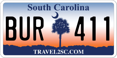 SC license plate BUR411