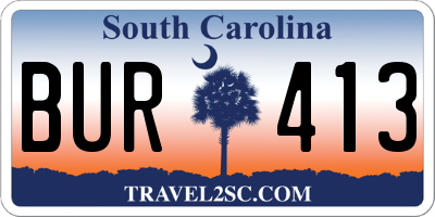 SC license plate BUR413