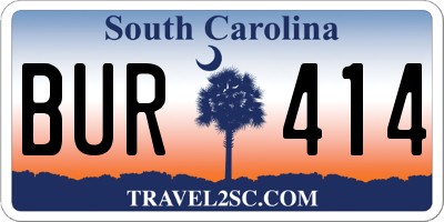 SC license plate BUR414
