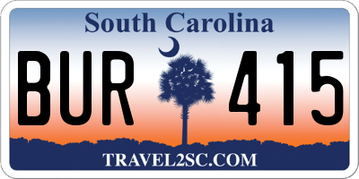 SC license plate BUR415