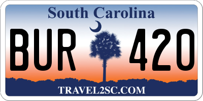 SC license plate BUR420