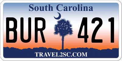 SC license plate BUR421
