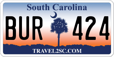 SC license plate BUR424