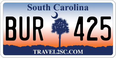 SC license plate BUR425
