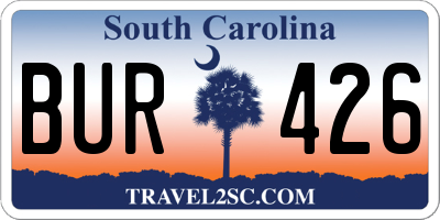 SC license plate BUR426