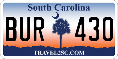 SC license plate BUR430