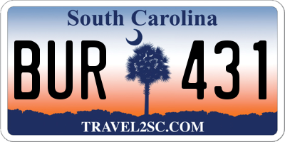SC license plate BUR431