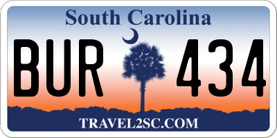 SC license plate BUR434