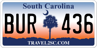 SC license plate BUR436