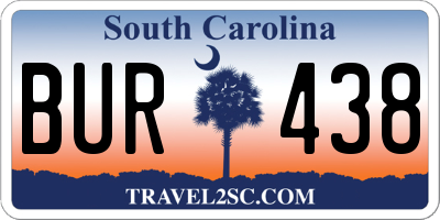 SC license plate BUR438