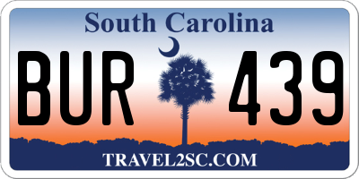 SC license plate BUR439