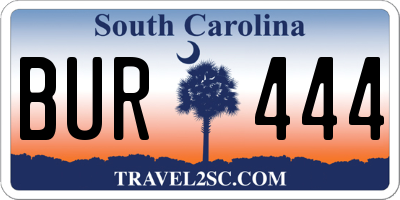 SC license plate BUR444