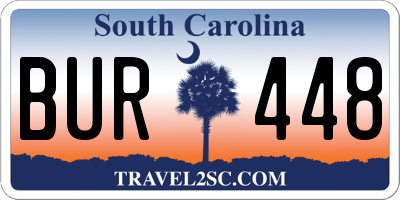 SC license plate BUR448