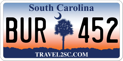 SC license plate BUR452