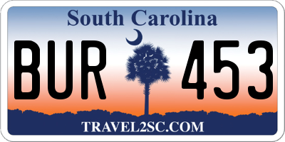 SC license plate BUR453