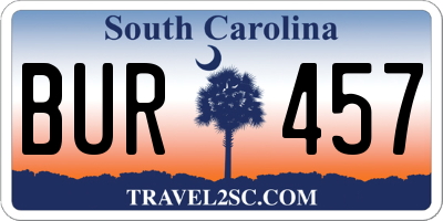 SC license plate BUR457