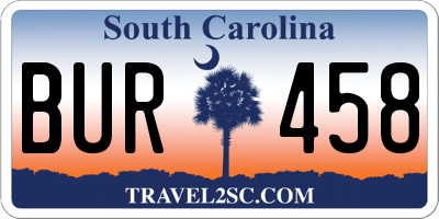 SC license plate BUR458
