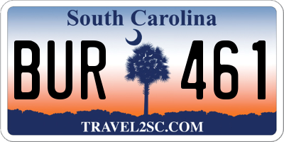 SC license plate BUR461