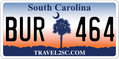 SC license plate BUR464