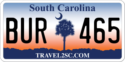 SC license plate BUR465