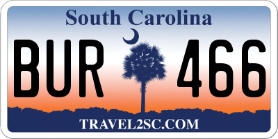SC license plate BUR466