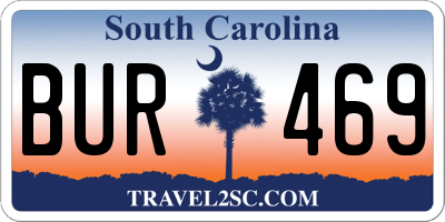SC license plate BUR469