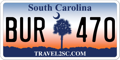 SC license plate BUR470