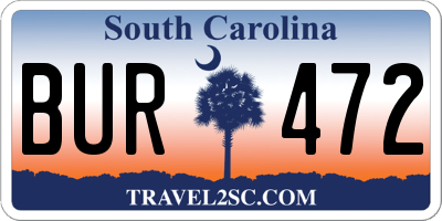 SC license plate BUR472