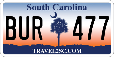 SC license plate BUR477