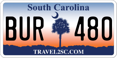 SC license plate BUR480