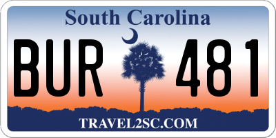 SC license plate BUR481
