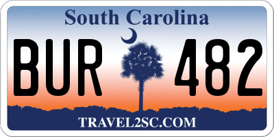 SC license plate BUR482