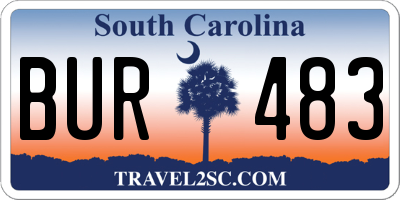 SC license plate BUR483