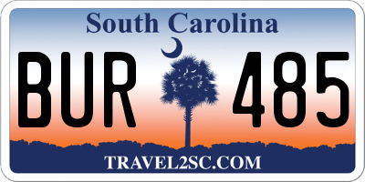 SC license plate BUR485