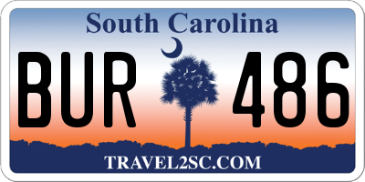 SC license plate BUR486