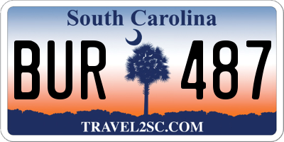 SC license plate BUR487