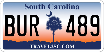 SC license plate BUR489