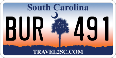 SC license plate BUR491