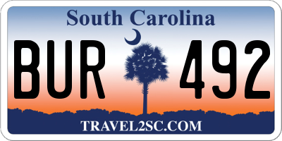 SC license plate BUR492