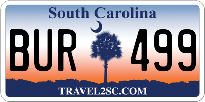 SC license plate BUR499