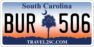 SC license plate BUR506